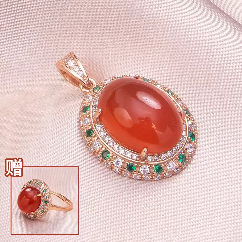 一了个卜【金枝】s925银南红吊坠养气x