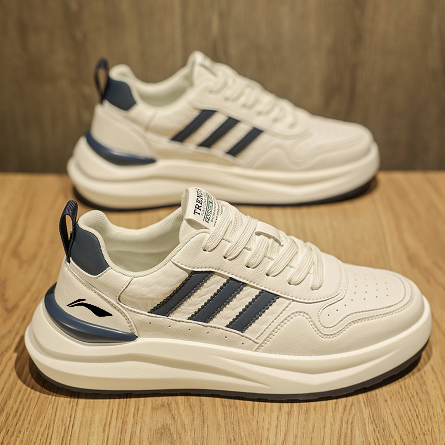 李宁贵人潮牌高级感男鞋2023新款厚底运动鞋休闲增高小白板鞋骑行