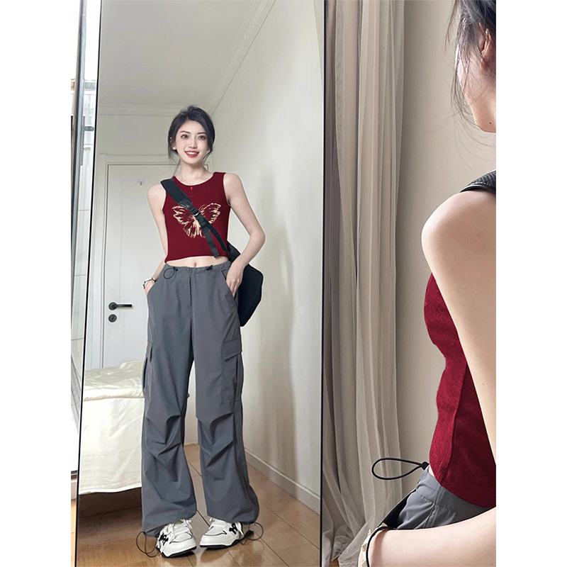 法式复古小背心外穿甜酷吊带女内搭夏季美式显瘦打底t恤无袖上衣