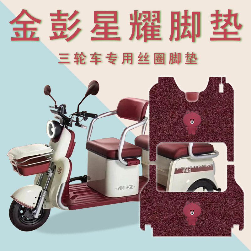 适用金彭星耀电动三轮车脚垫防水防滑厚丝圈耐磨脚踏板踩垫踏皮垫