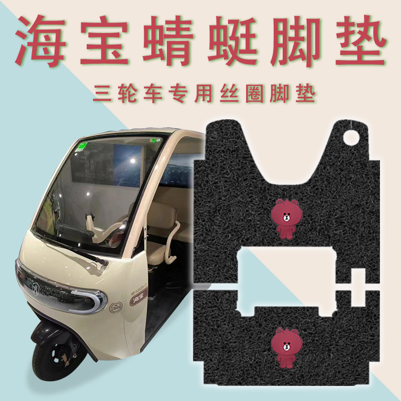 适用海宝蜻蜓电动三轮车脚垫HB1500DZK-27防滑丝圈脚踏板垫踏皮垫