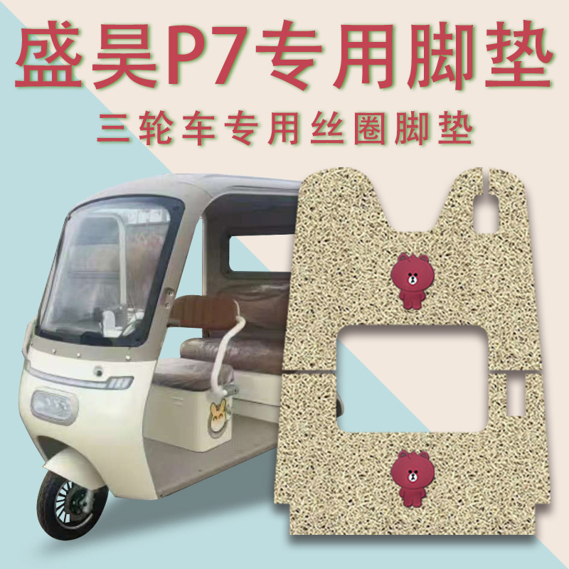 适用盛昊P7电动三轮车脚垫防滑厚丝圈耐磨免裁脚踩踏板垫踏皮垫p7
