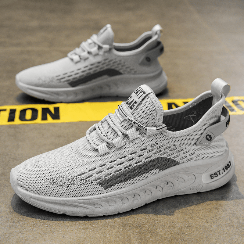 F120男鞋夏季网面飞织薄款透气百搭网鞋男士休闲鞋子运动潮鞋