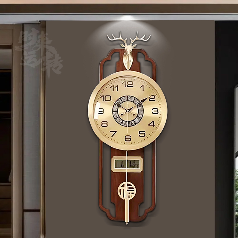 新中式家用挂钟中国风简约时尚大气静音创意客厅