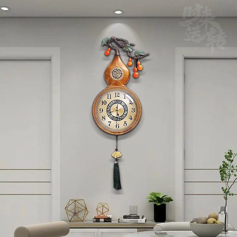 轻奢时尚装饰静音石英钟创意个性中国风客厅简约大气