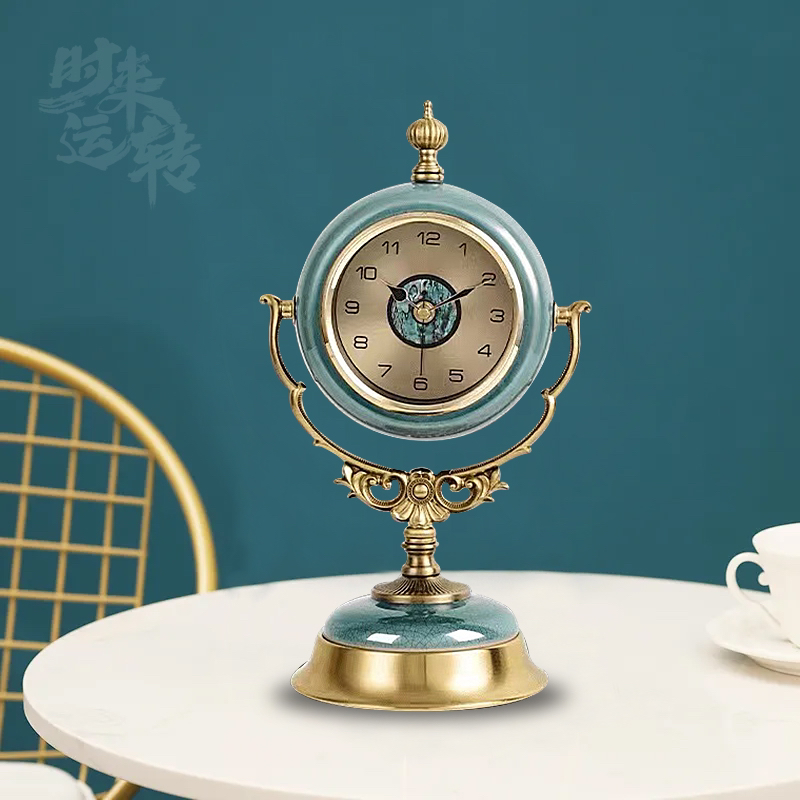 轻奢简约装饰创意台钟静音家用桌面个性摆件石英钟