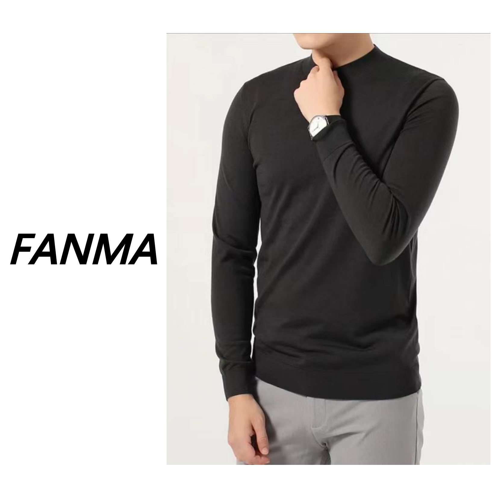 #精纺可机洗# 超细美丽诺100% 男士圆领羊毛衫 F200-HM131