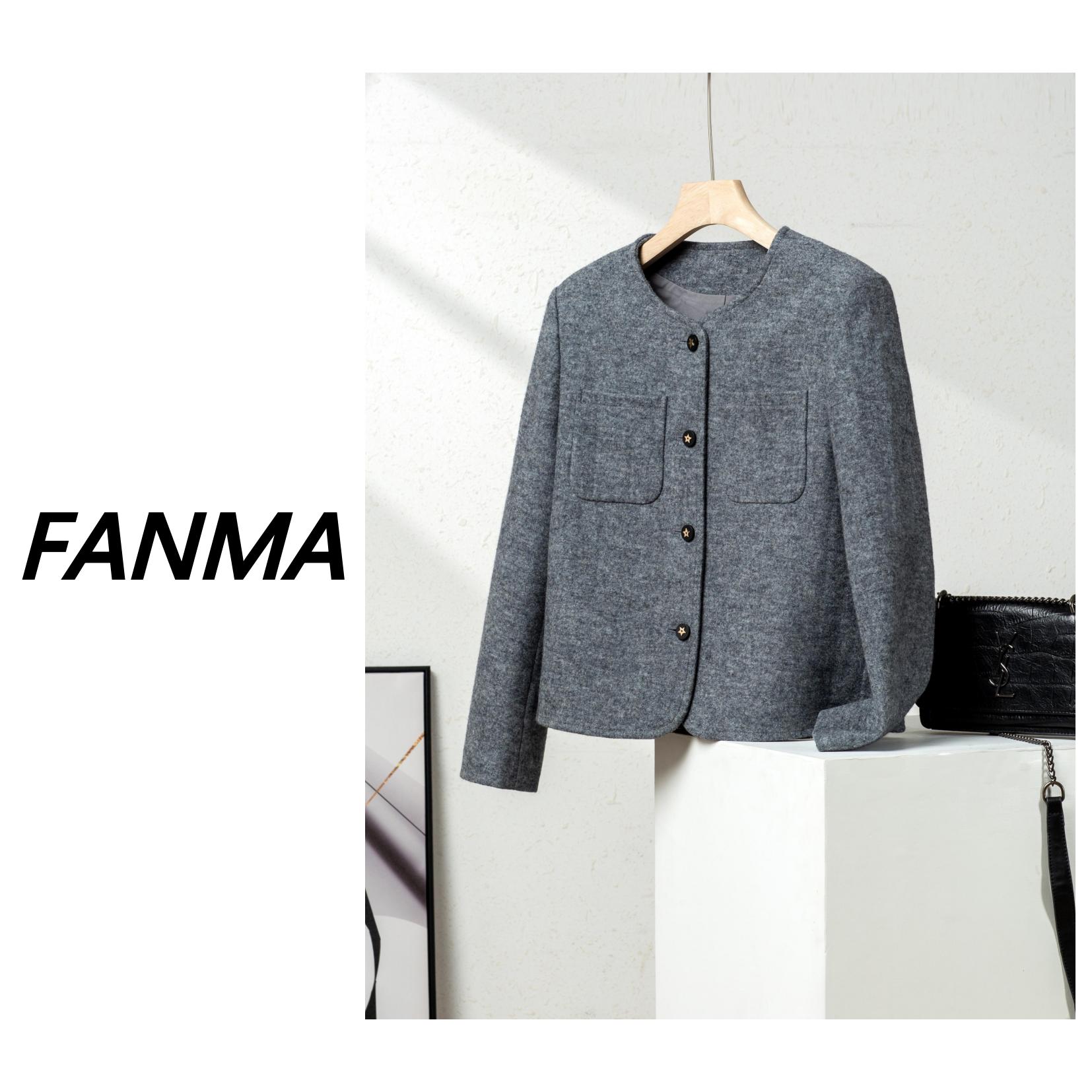 #小香风# 绵羊毛女士气质小香小外套 抗起球毛呢外套 F152-24063