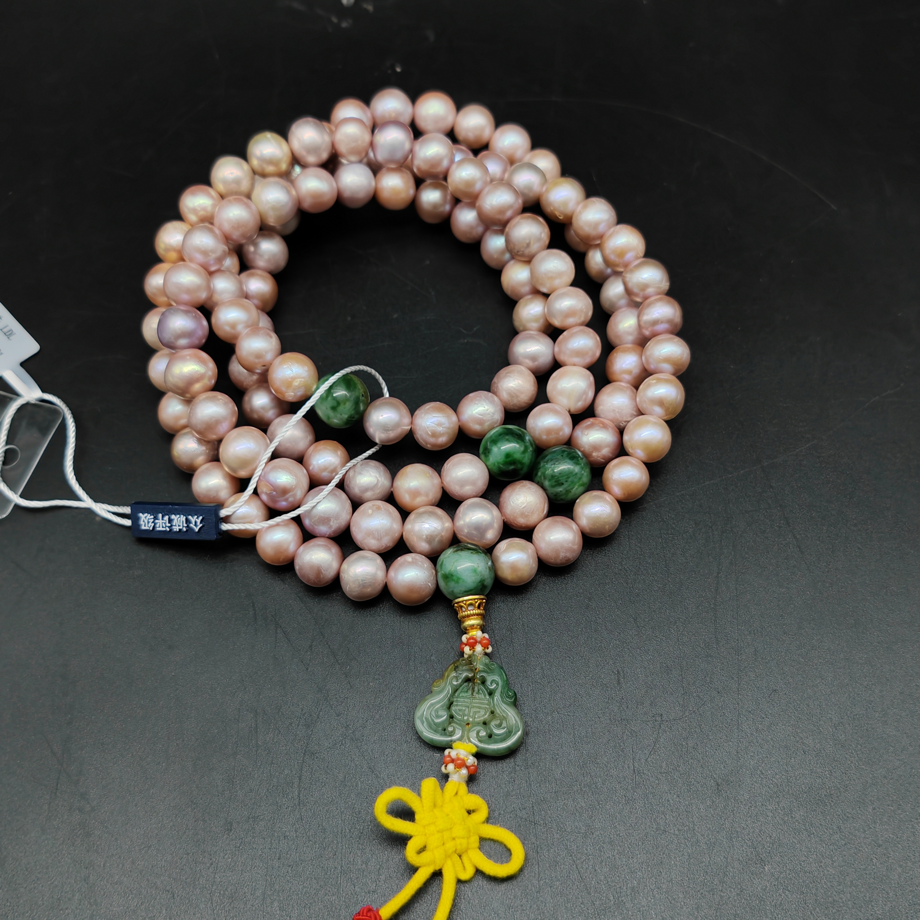 清 珍珠108颗配翡翠 83603 Y豆