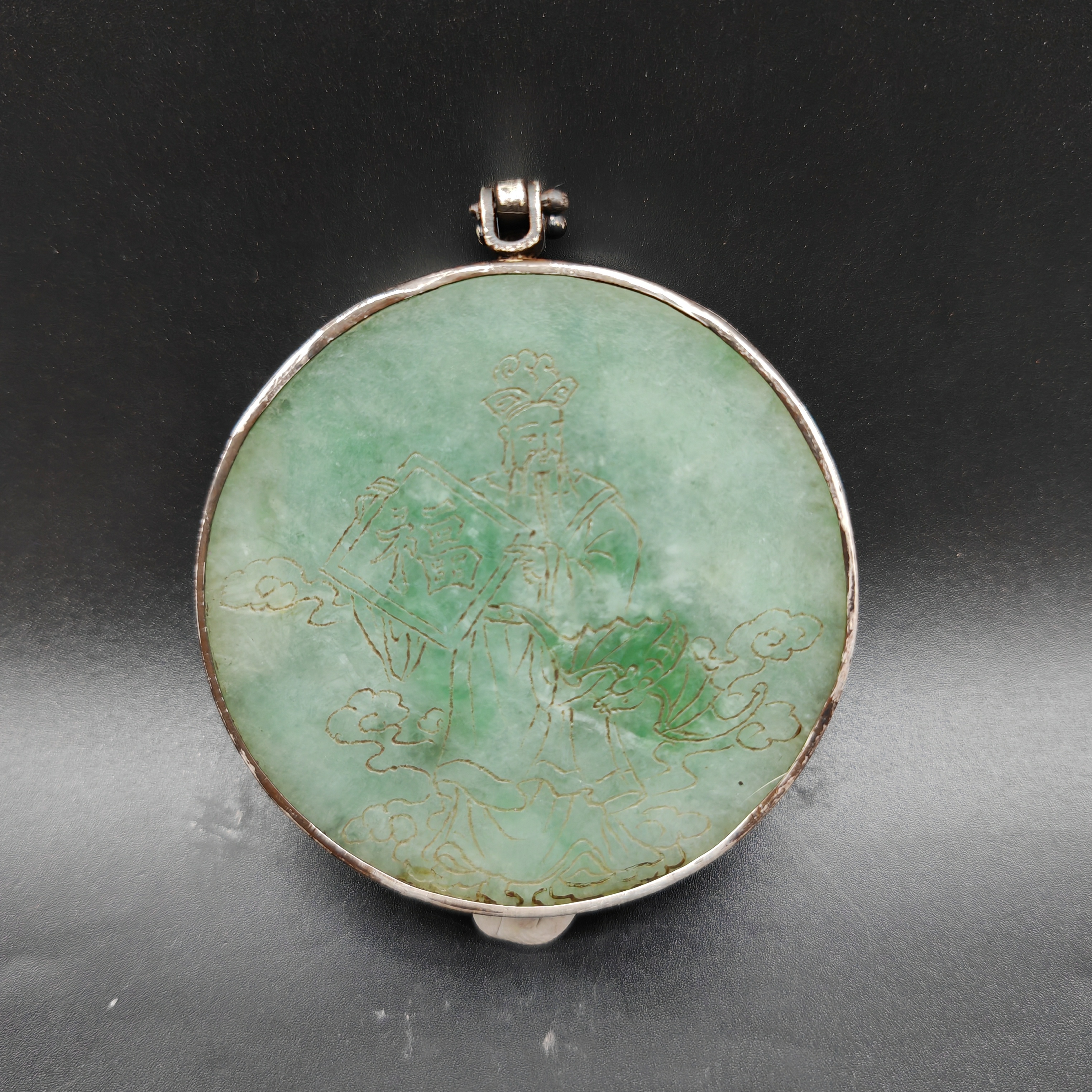 清代 绿翡 福禄寿 人物 挂件 86847 Y豆