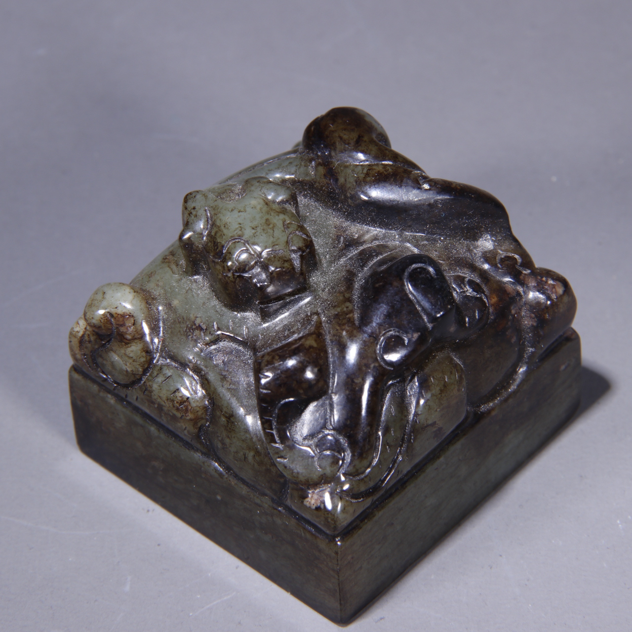 （山不在高）清和田玉瑞兽钮印章 87638 Q琴