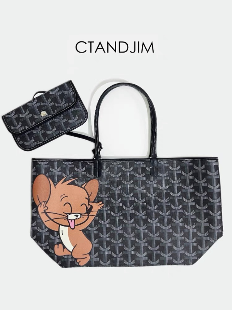 CTANDJIM治愈童真彩绘小老鼠中号购物袋 升级托特包 妈咪包
