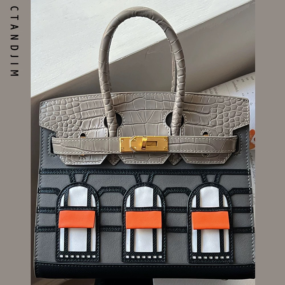 CTADJIM25款新颜色 钻石灰重工bk20外缝房子 手提包 斜挎包