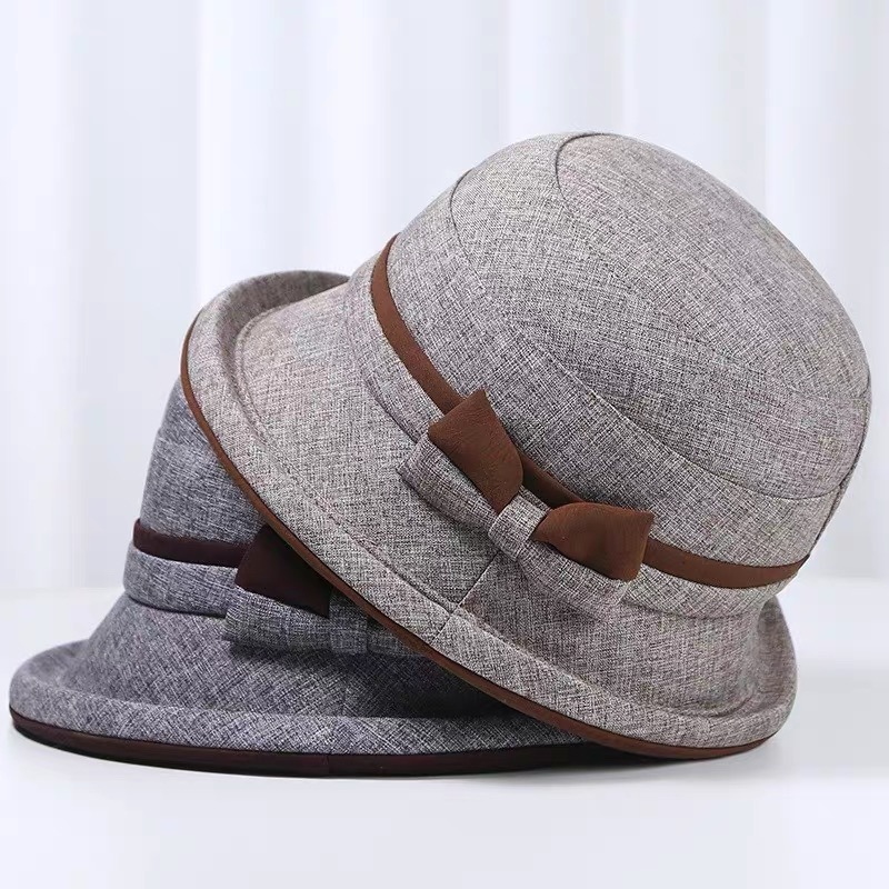 帽子女士春秋天妈妈盆帽简约大方款式百搭布帽