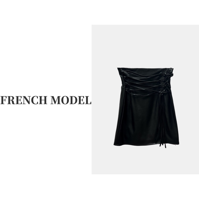 法模FRENCH MODEL 媛.原创设计抽绳时尚新款半身裙短裙40850066