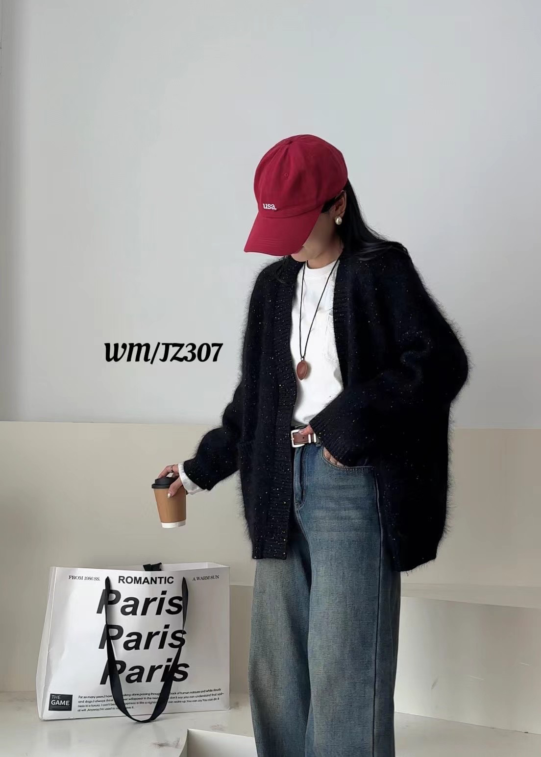 新款秋冬休闲气质百搭时尚狐狸毛开衫显瘦显瘦宽松