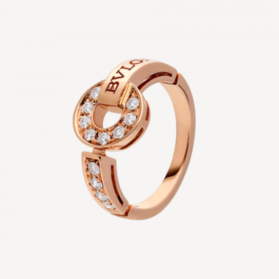 99新 BVLGARI/宝格丽  BVLGARI 罗马币（满钻铜钱）戒指50号 W42883