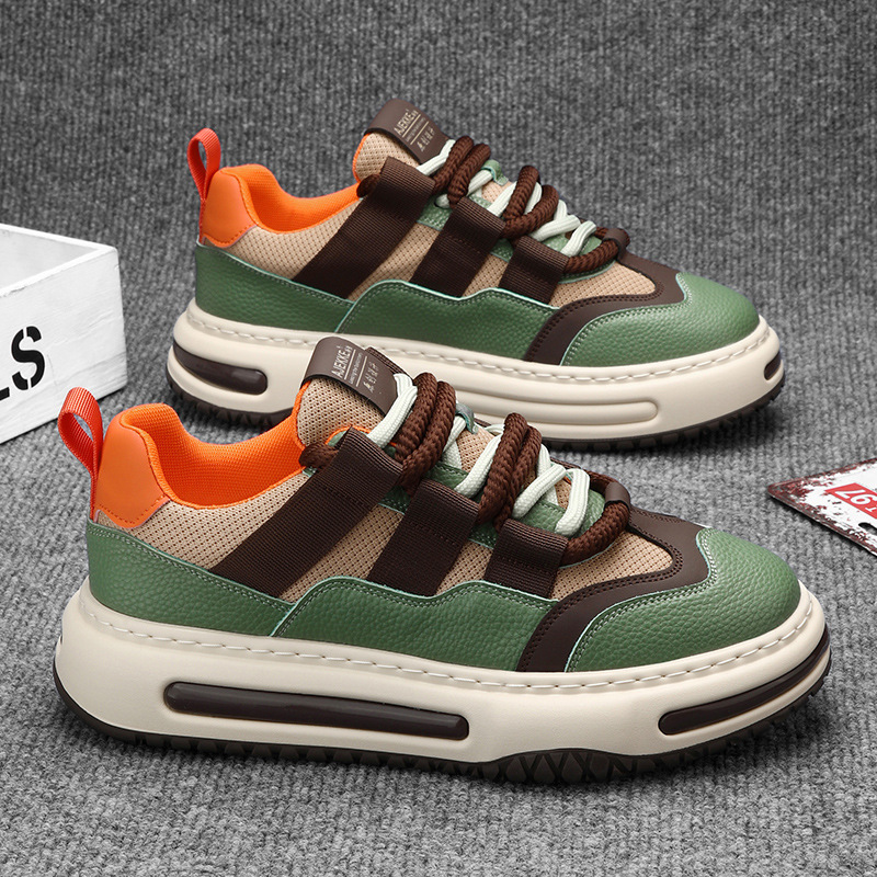 男士夏季休闲板鞋秋季厚底内增高百搭透气跑步潮鞋运动板鞋高能感