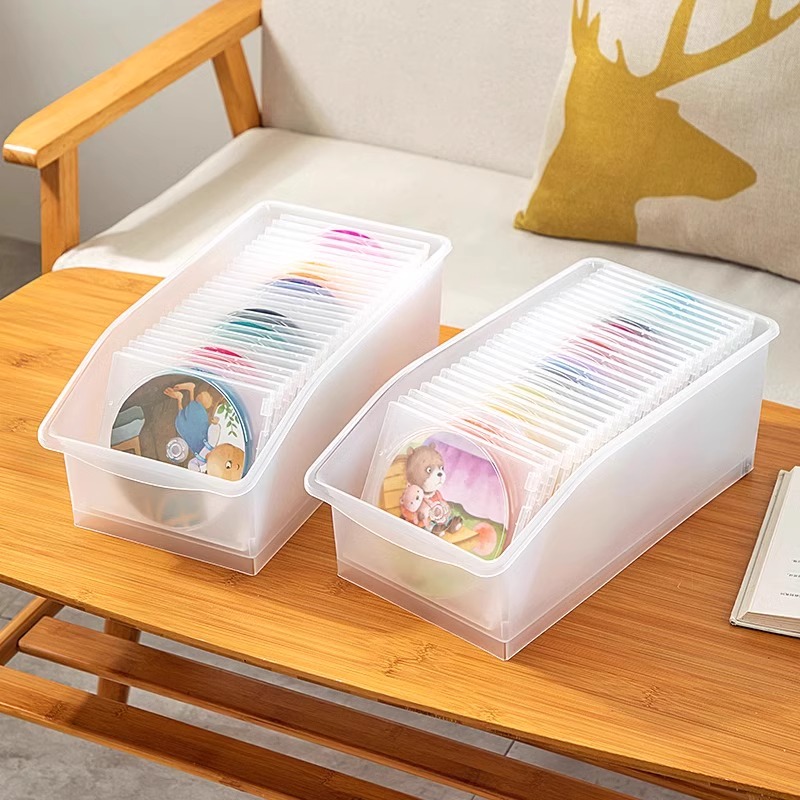 CD收纳盒碟片架专辑展示光盘整理筐透明光碟收纳漫画磁带cd唱片盒