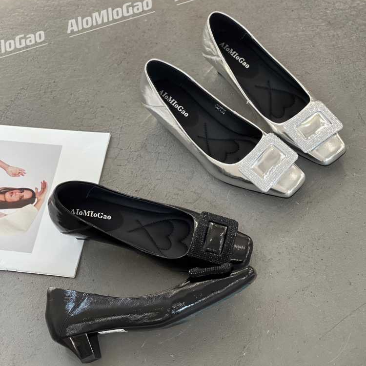 粗跟新款牛皮单鞋007218