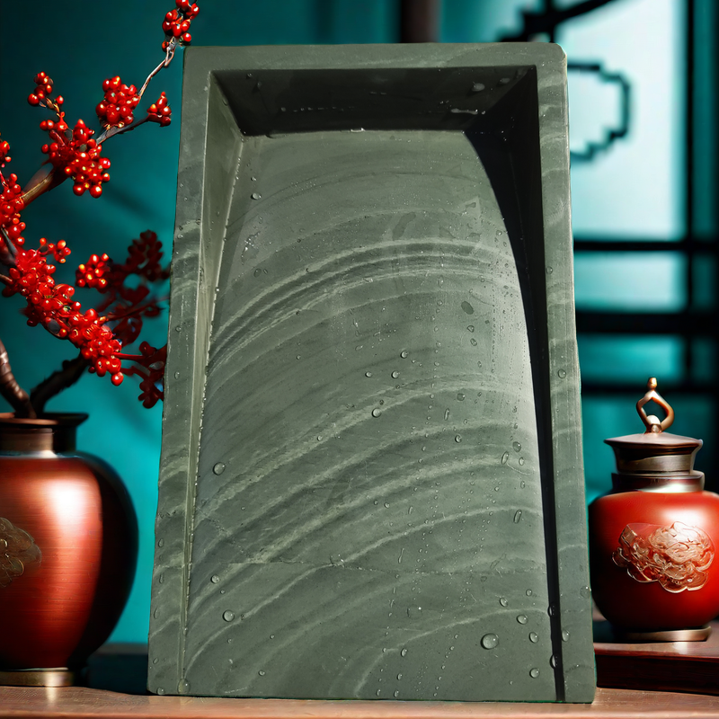 蜀砚仿宋抄手砚文房四宝天然原石 手工雕刻