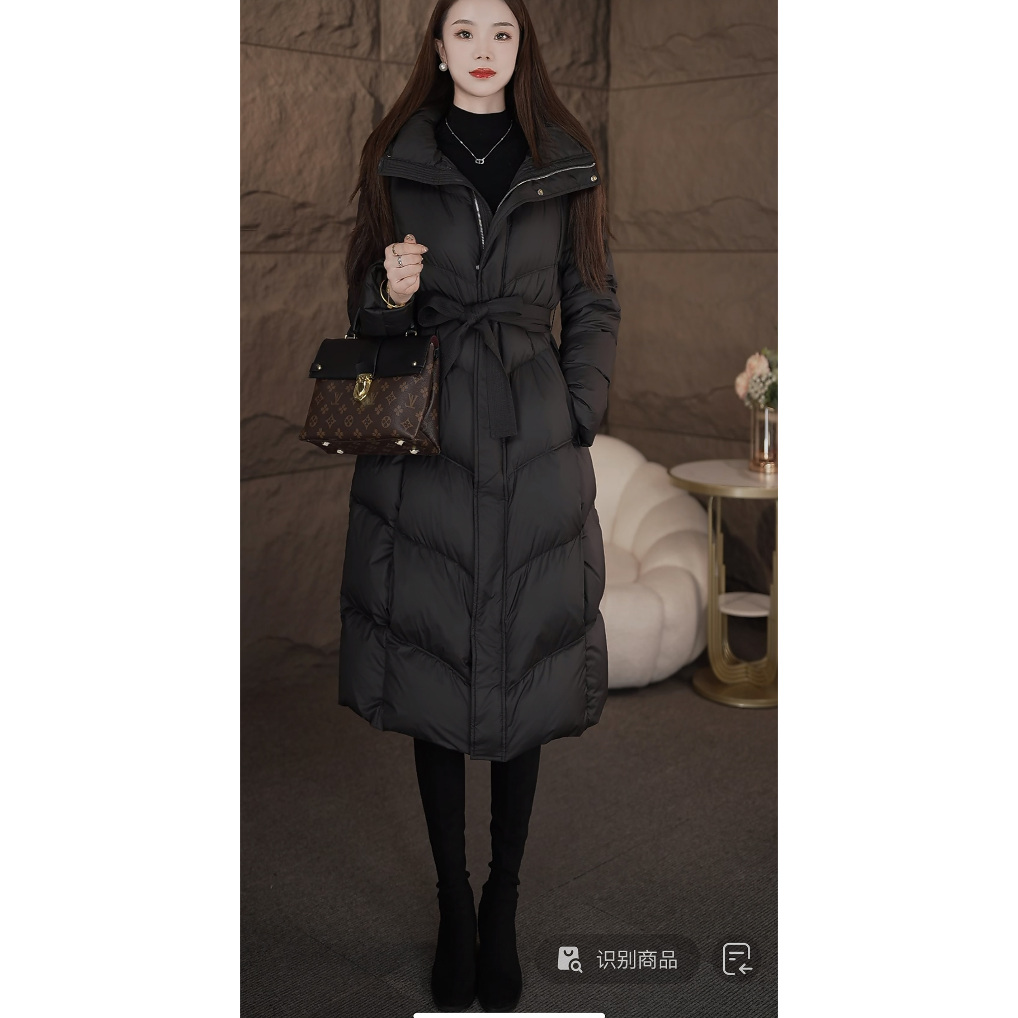 冬季新款羽绒服女中长款韩版修身连帽冬装保暖90白鸭羽绒外套