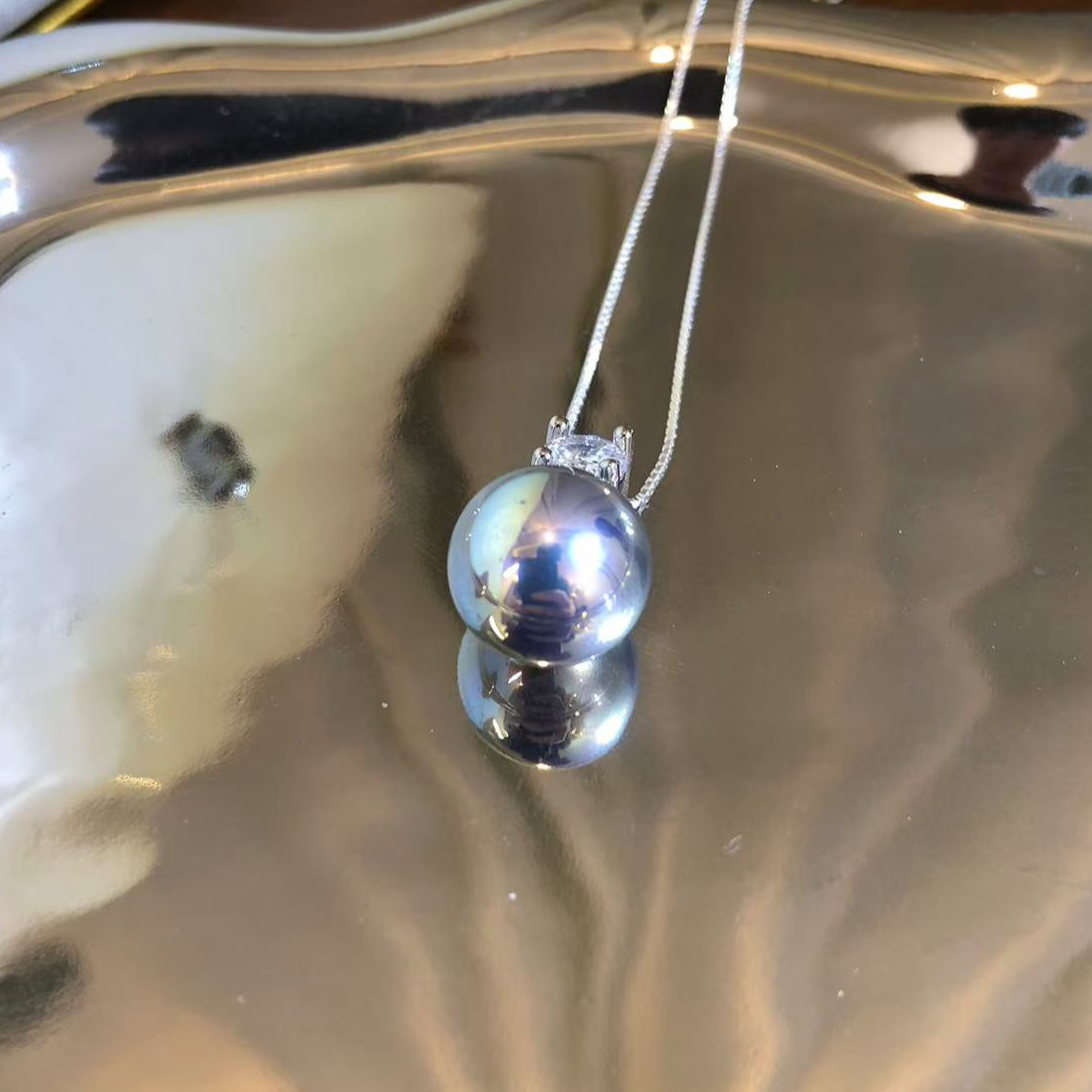 非金属仿珍珠吊坠 【单珠项链】经典戴妃仿大溪地吊坠项链气质时尚