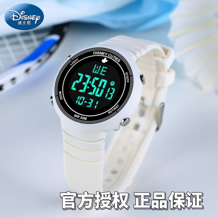 迪士尼防水夜光官方正版F防水电子手表初中生电子手表女款高中生商品图