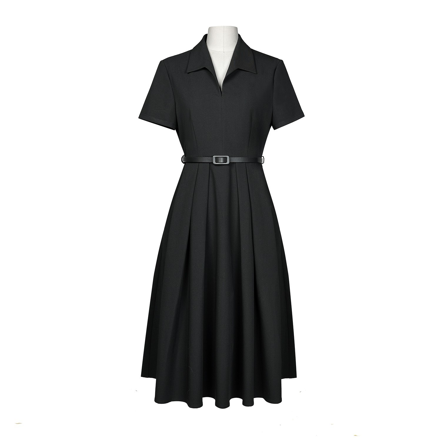 莫莉庄园显瘦气质轻奢夏季收腰赫本风小黑裙23055