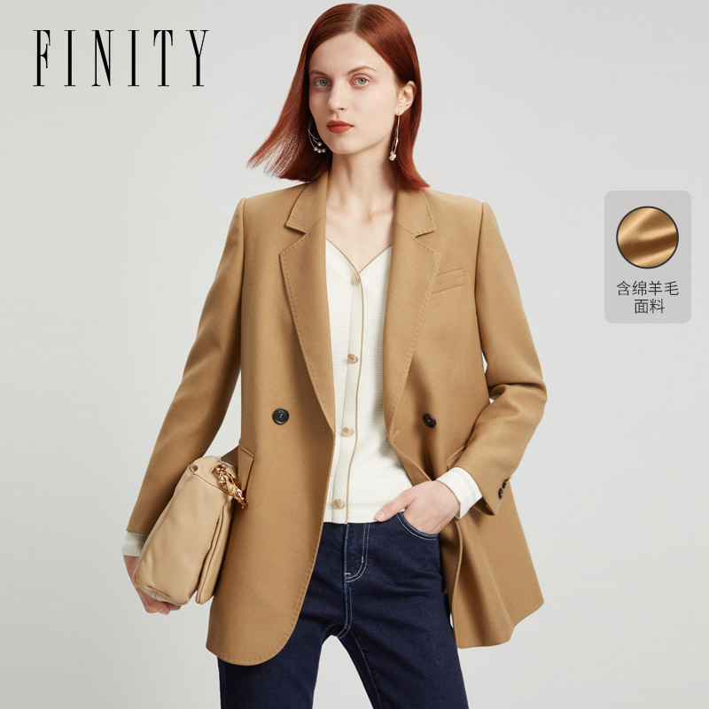 FINITY菲妮迪冬季新款时尚西装休闲通勤西服时尚外套女F21V8A11X1