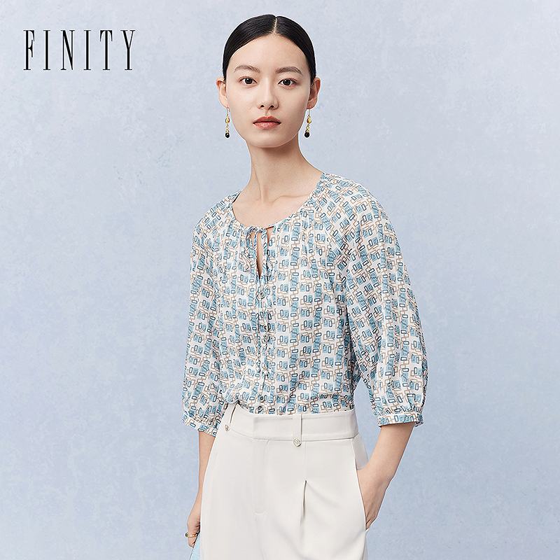 【雅姐甄选】 FINITY 新款蕾丝雪纺衫名媛显瘦气质时尚 F21X2B01C4