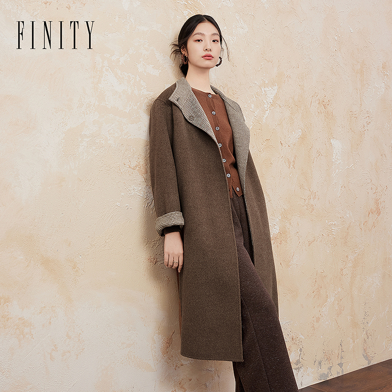 【老徐推荐】FINITY 新品外套气质时尚毛呢中长款双面呢 F21X9D30D4