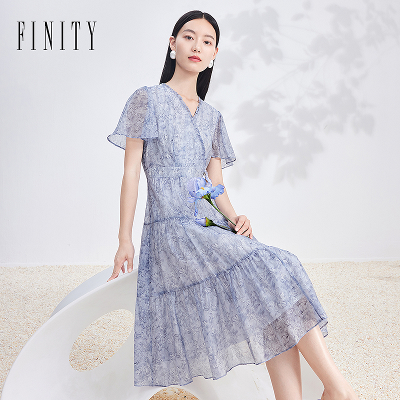 【小水专属】FINITY 新款连衣裙迪显瘦气质轻奢时尚法式 F21X4C04L3