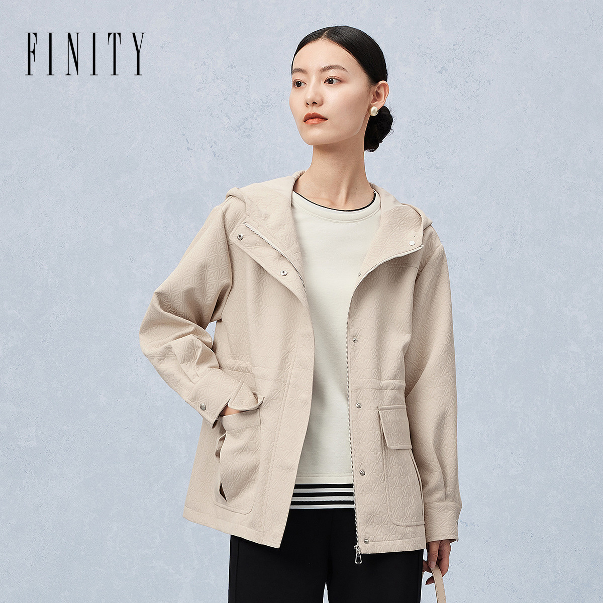 【小水专属】FINITY 新款风衣运动时尚户外休闲连帽防风 F21XCD03F1