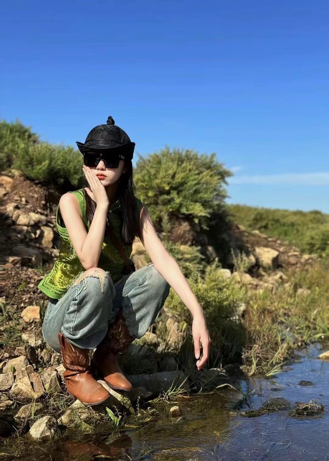 传统民族风马甲001新中式钓鱼牛仔时尚休闲百搭情侣夏季透气