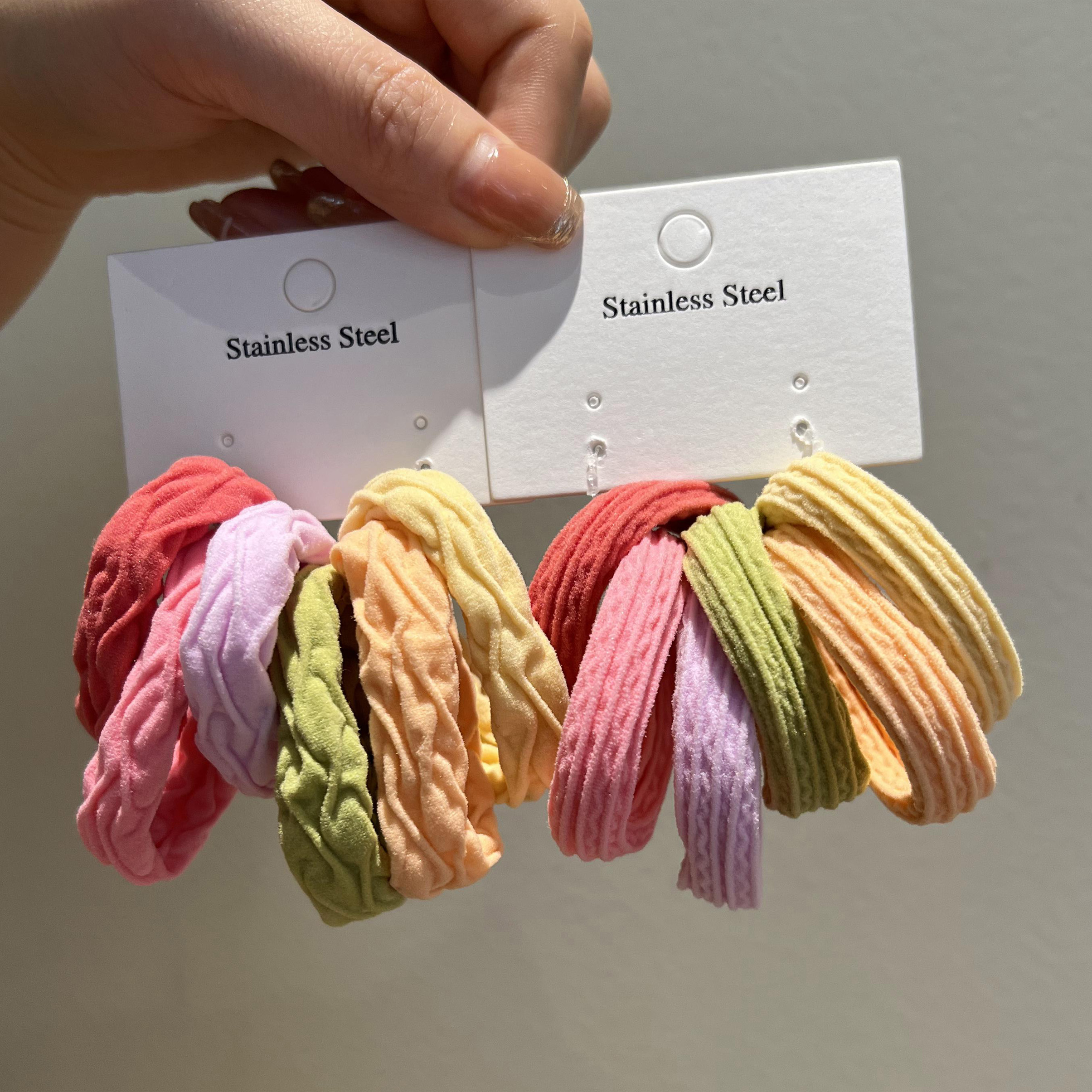 新款彩色高弹力加粗发绳扎马尾丸子头绳皮筋儿童可爱无接口不伤发