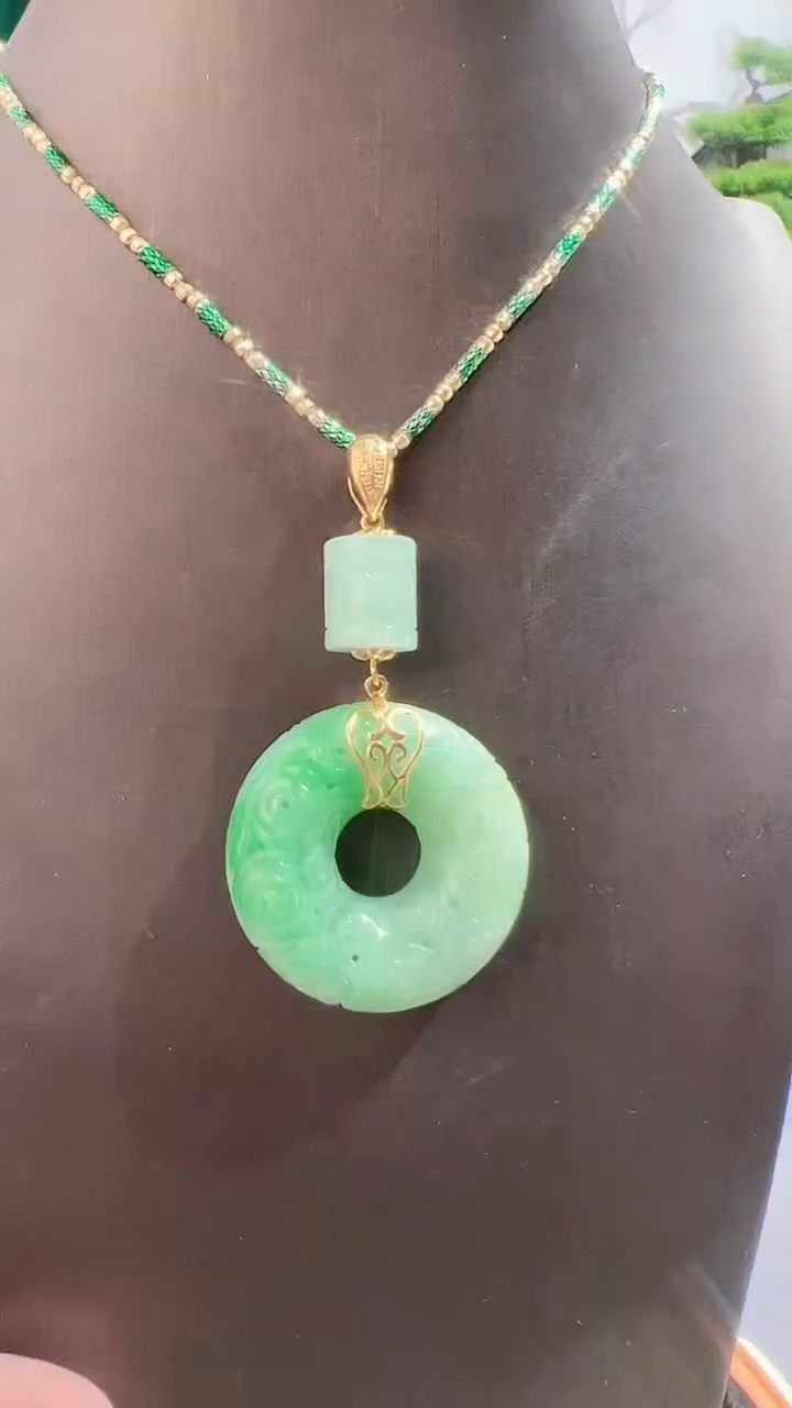 【闪购商品】翡翠颈饰14K金镶嵌888