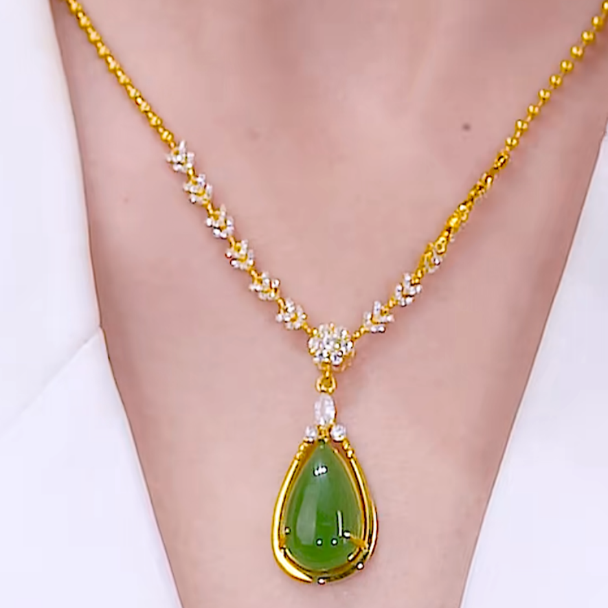 日月星辰-乌兰海碧玉项链