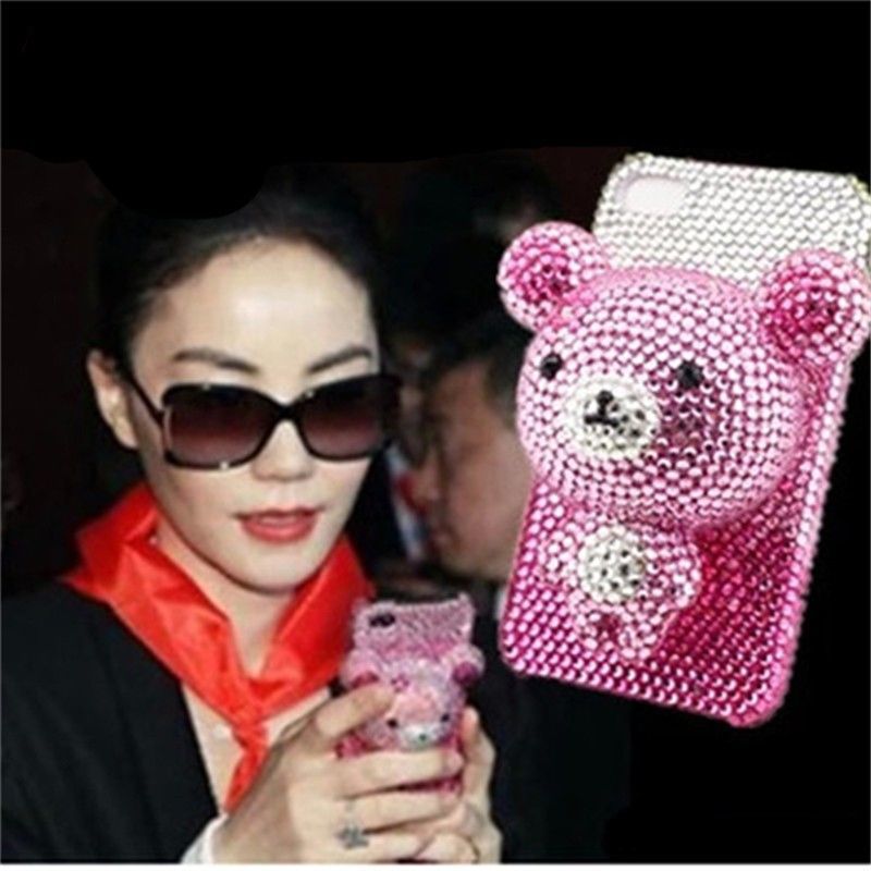 适用iPhone11 121314pro max苹果8plus手机壳7水钻Xs卡通小熊手工