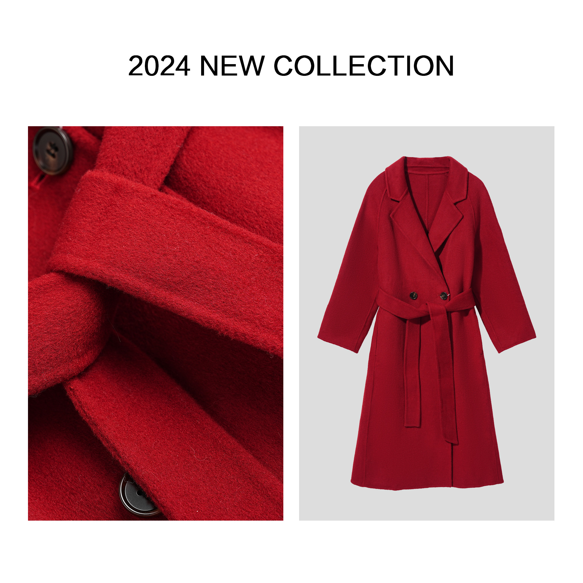 【婷婷专属】S1356009 经典女士双面呢长款大衣