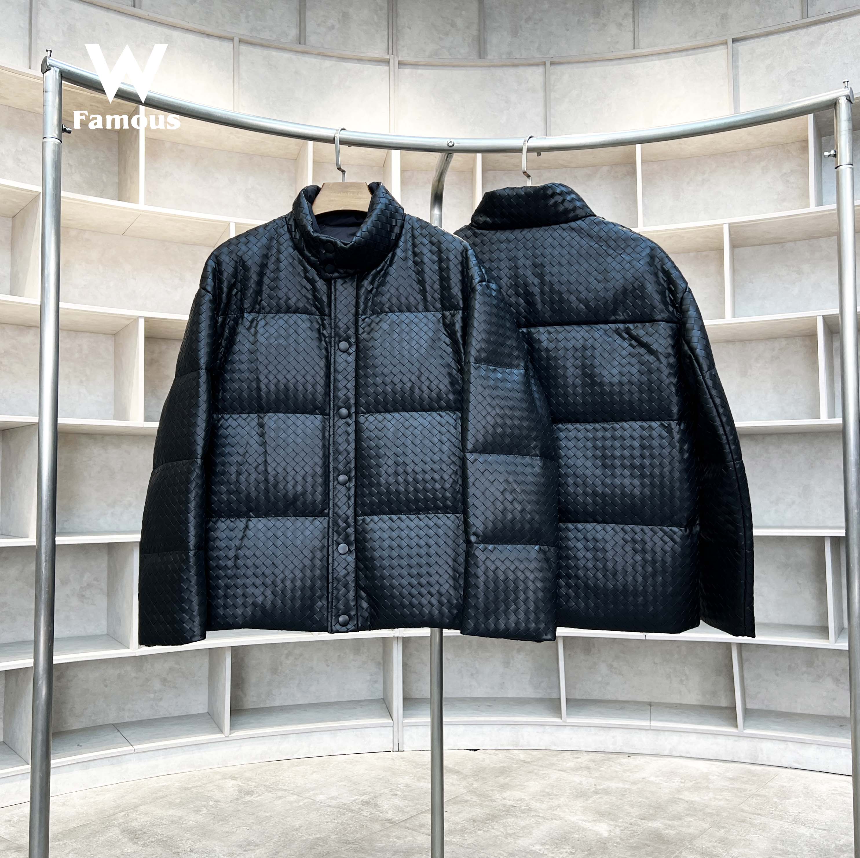 【冬款上新】FQ23- 231 - 白鹅绒/羊皮编织/立领真皮冬季羽绒服