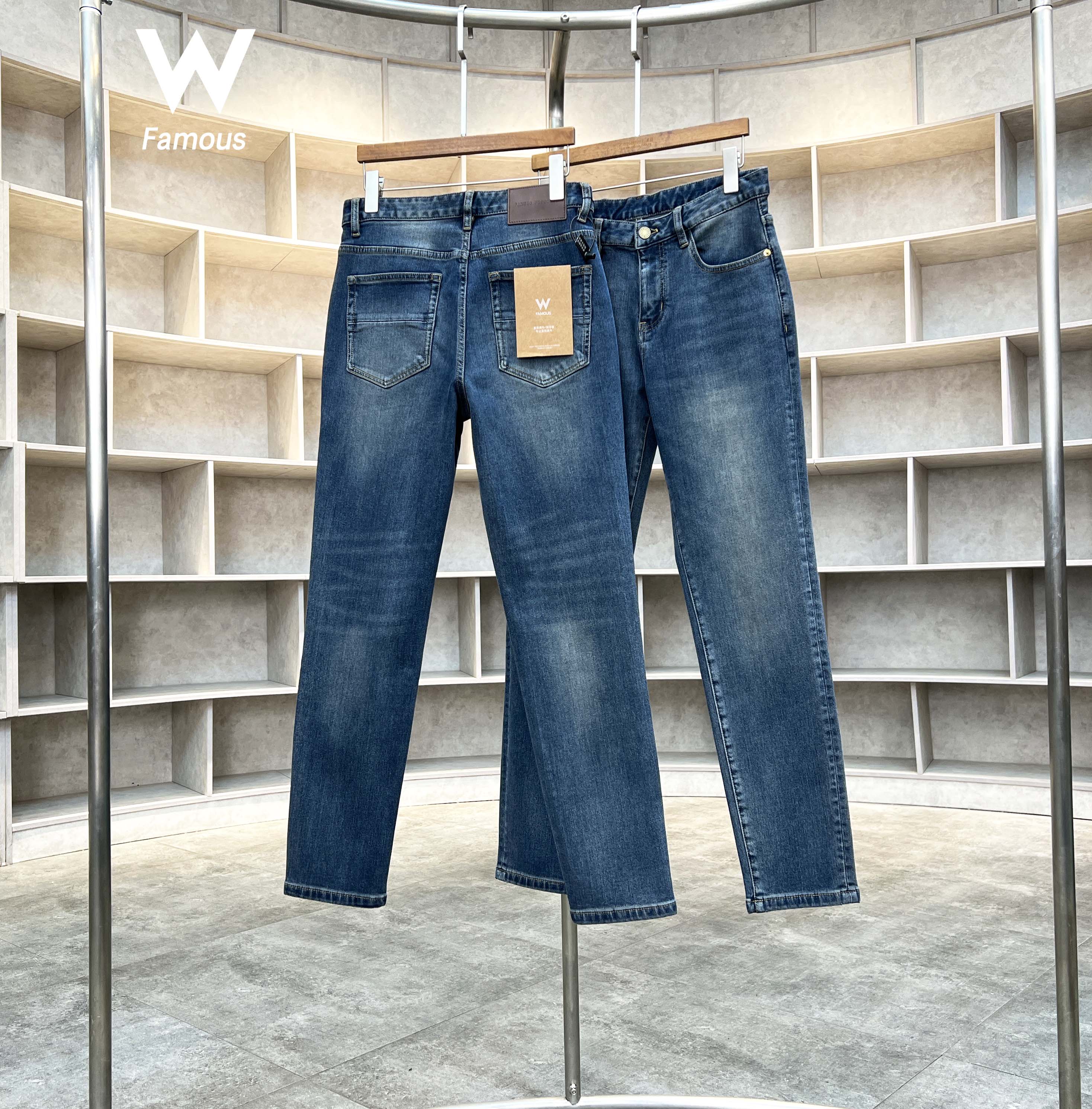 【冬款上新】99930 - 13.2安主打舒适度肤感绒雾霾蓝修身直筒牛仔裤