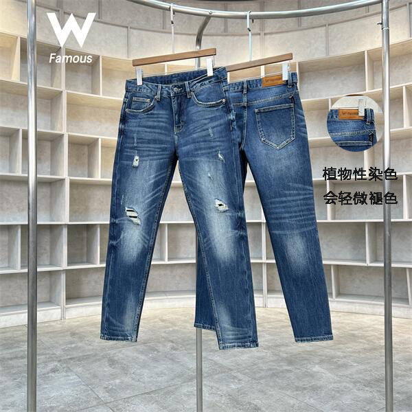 【冬款上新】090 -13.2安/假破洞/重工水洗/直筒休闲男牛仔裤子