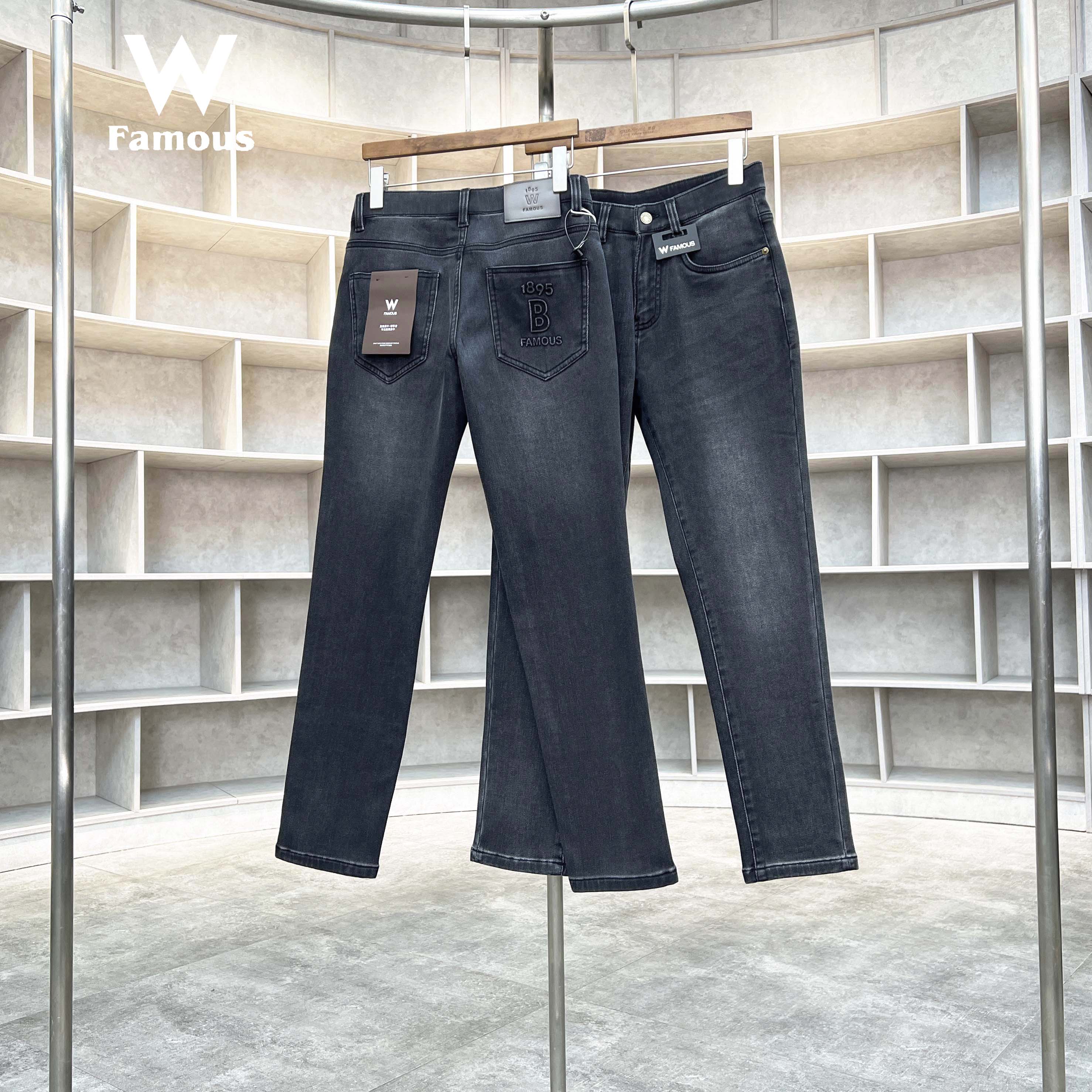 【高精尖定制】W-006 -13.3安/重水洗烟灰色/轻柔/修身直筒牛仔裤