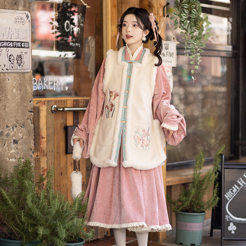 池夏【花间事:鸢尾诗集】明制贴里长衫比甲原创改良汉服女 秋冬