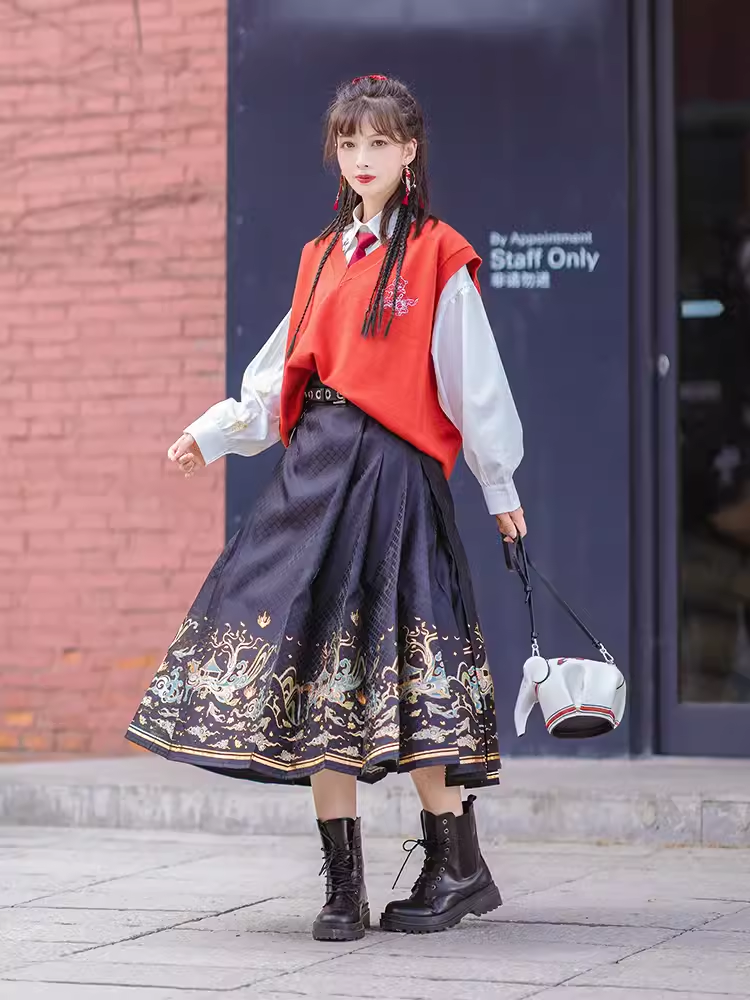 池夏【618大促】【山海】长留 原创明制改良尖领马甲毛衫