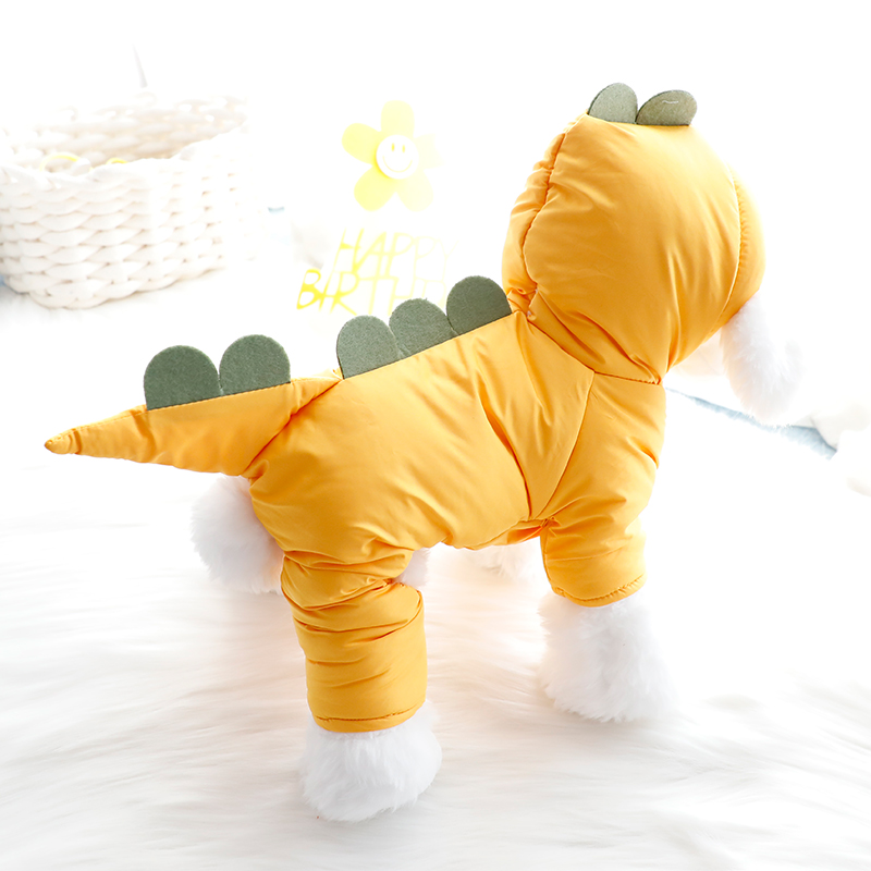 狗狗衣服秋冬装四脚厚棉衣胖乎乎恐龙立体可爱小型犬泰迪宠物3897