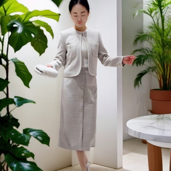 090126（690079）慕天姿品牌女装-轻奢系列-气质款修身气质连衣裙