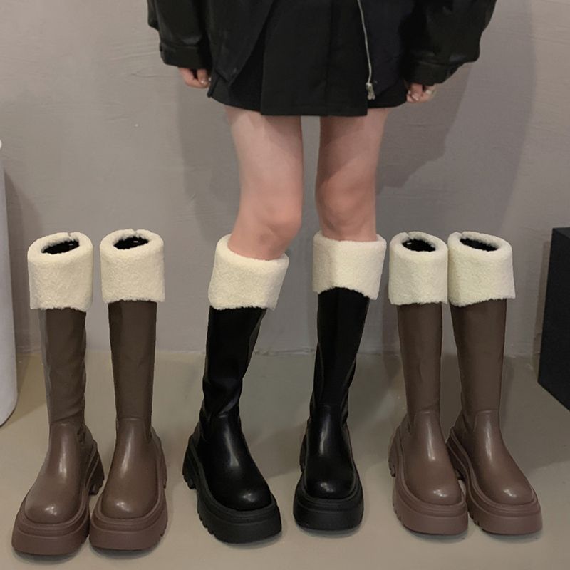 网红长靴女2023年冬季新款百搭小个子复古洋气加绒瘦瘦靴潮显瘦
