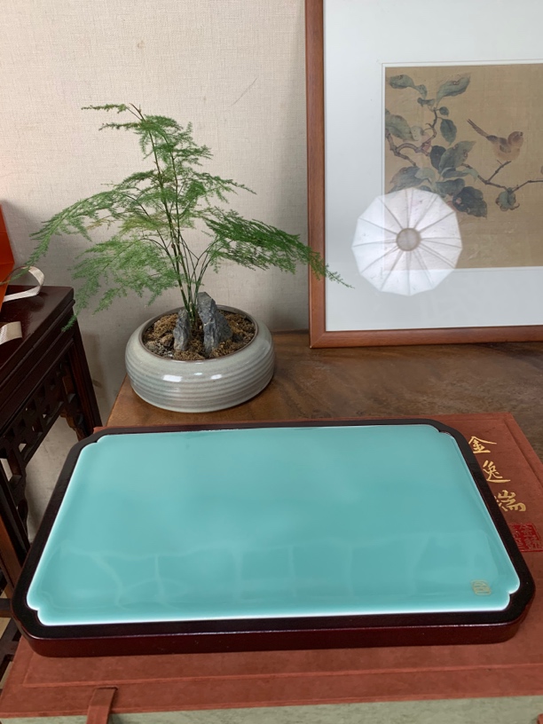 金逸瑞瓷板摆件茶盘壶承家用轻奢